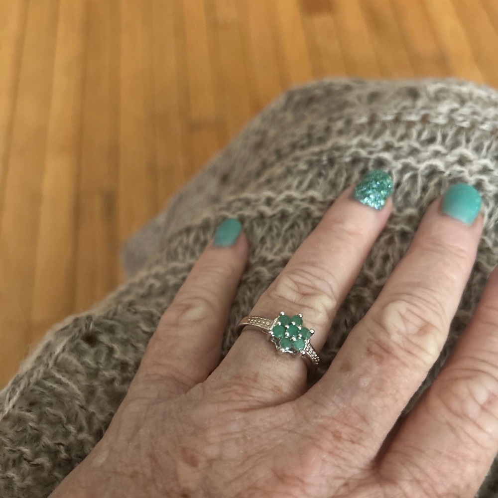 New Emerald and Silver Ring